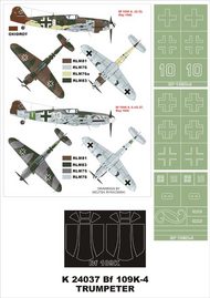 Messerschmitt Bf.109K-4 2 canopy masks (exterior and interior) + 3 insignia masks #MXK24037