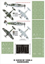 Messerschmitt Bf.109K-4 2 canopy masks (exterior and interior) + 4 insignia masks #MXK24038