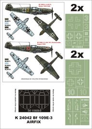  Montex Masks  1/24 Messerschmitt Bf.109E-3 2 canopy masks (exterior and interior) + 5 insignia masks MXK24042