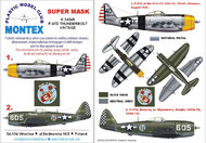 Republic P-47D Thunderbolt 2 canopy masks (exterior and interior) + 4 insignia masks + decals #MXK24048