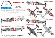  Montex Masks  1/24 Messerschmitt Bf.109G-6 (Swiss) 2 canopy masks (exterior and interior) + 4 insignia masks MXK24050