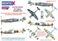  Montex Masks  1/24 Messerschmitt Bf.109G-6 2 canopy masks (exterior and interior) + 3 insignia masks MXK24055