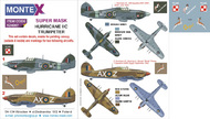  Montex Masks  1/24 Hawker Hurricane Mk.IIC 2 canopy masks (exterior and interior) + 3 insignia masks + decals MXK24067