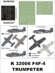 Grumman F4F-4 Wildcat (U.S. NAVY) 2 canopy masks (exterior and interior) + 2 insignia masks #MXK32006