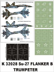 Sukhoi Su-27 2 canopy masks (exterior and interior) + 2 insignia masks #MXK32028