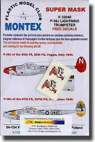  Montex Masks  1/32 P-38J Lightning Masks MXK32040