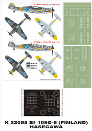  Montex Masks  1/32 Messerschmitt Bf.109G-6 (FINLAND) 2 canopy masks (exterior and interior) + 2 insignia masks MXK32055
