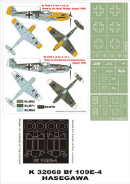  Montex Masks  1/32 Messerschmitt Bf.109E-4 2 canopy masks (exterior and interior) + 3 insignia masks MXK32068