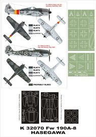 Montex Masks  1/32 Focke-Wulf Fw.190A-8 2 canopy masks (exterior and interior) + 2 insignia masks MXK32070
