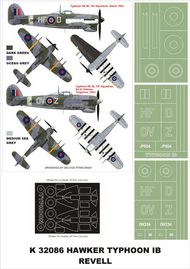 Hawker Typhoon Mk.IB 2 canopy masks (exterior and interior) + 3 insignia masks #MXK32086