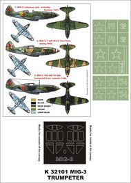 Mikoyan MiG-3 2 canopy masks (exterior and interior) + 2 insignia masks #MXK32101