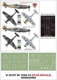  Montex Masks  1/32 Messerschmitt Bf.109G-14 2 canopy masks (exterior and interior) + 2 insignia masks + decals MXK32107