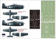 Grumman F6F-5N Hellcat 2 canopy masks (exterior and interior) + 2 insignia masks #MXK32124