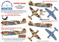  Montex Masks  1/32 Curtiss P-40E Kittyhawk (Desert RAF) 2 canopy masks (exterior and interior) + 2 insignia masks MXK32137