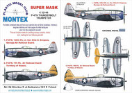  Montex Masks  1/32 Republic P-47N Thunderbolt 2 canopy masks (exterior and interior) + 4 insignia masks MXK32140