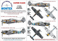  Montex Masks  1/32 Focke-Wulf Fw.190A-8 (snake) 2 canopy masks (exterior and interior) + 2 insignia masks MXK32144