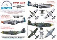 North-American P-51 MUSTANG Mk.IVA 2 canopy masks (exterior and interior) + 2 insignia masks #MXK32159