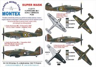  Montex Masks  1/32 Hawker Hurricane Mk.I EARLY 2 canopy masks (exterior and interior) + 3 insignia masks MXK32171