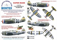 Republic P-47D Thunderbolt RAZORBACK 2 canopy masks (exterior and interior) + 5 insignia masks + decals #MXK32175