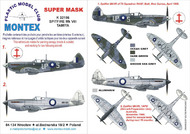  Montex Masks  1/32 Supermarine Spitfire Mk.VIII 2 canopy masks (exterior and interior) + 2 insignia masks MXK32186