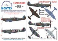 Supermarine Spitfire Mk.VIII 2 canopy masks (exterior and interior) + 2 insignia masks #MXK32188