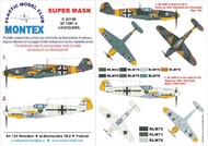  Montex Masks  1/32 Messerschmitt Bf.109F-4 2 canopy masks (exterior and interior) + 3 insignia masks MXK32190