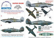  Montex Masks  1/32 Hawker Hurricane Mk.I (MET.WINGS) 2 canopy masks (exterior and interior) + 2 insignia masks MXK32198