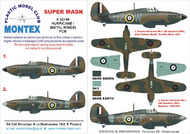  Montex Masks  1/32 Hawker Hurricane Mk.I (MET.WINGS) 2 canopy masks (exterior and interior) + 3 insignia masks MXK32199