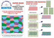  Montex Masks  1/32 LOZENGE 4 COLORS 12 sheets (designed to be used with kits) MXK32216