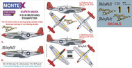 North-American P-51B MUSTANG 2 canopy masks (exterior and interior) + 2 insignia masks + decals #MXK32220