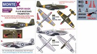 North-American P-51B MUSTANG 2 canopy masks (exterior and interior) + 2 insignia masks + decals #MXK32258