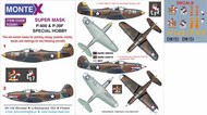  Montex Masks  1/32 Bell P-39 Airacobra 2 canopy masks (exterior and interior) + 3 insignia masks + decals[P-39D P-39Q] MXK32261