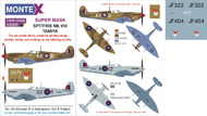 Supermarine Spitfire Mk.VIII 2 canopy masks (outside and inside canopy masks) + 2 insignia masks + decals #MXK32290