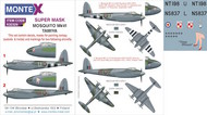 de Havilland Mosquito Mk.VI 2 canopy mask (inside and outside canopy frame mask) + 3 insignia masks + decals #MXK32329