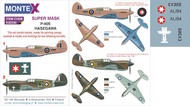  Montex Masks  1/32 Curtiss P-40E 2 canopy mask (inside and outside canopy frame mask) + 3 insignia masks + decals MXK32330