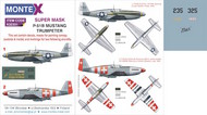  Montex Masks  1/32 North-American P-51B Mustang 2 canopy mask (inside and outside canopy frame mask) + 4 insignia masks + decals MXK32331
