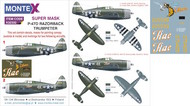Republic P-47D Thunderbolt 'Razorback' 2 canopy mask (inside and outside canopy frame mask) + 4 insignia masks + decals #MXK32332