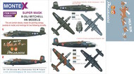  Montex Masks  1/32 North-American B-25J Mitchell (designed to be used with Hong Kong Models kits) 2 canopy mask (inside and outside canopy frame mask) + 4 insignia masks + decals MXK32334