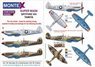  Montex Masks  1/32 Supermarine Spitfire Mk.VIII 2 canopy mask (inside and outside canopy frame mask) + 3 insignia masks + decals MXK32358
