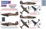 Hawker Hurricane Mk.I 2 canopy mask (inside and outside canopy frame mask) + 3 insignia masks + decals (designed to be used with Fly and Pacific Coast Models kits) #MXK32365