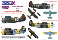 Polikarpov I-153 2 canopy mask (outside & inside) #MXK32367