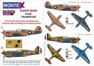 Curtiss P-40F Warhawk canopy mask (outside & inside) + 2 insignia masks + decals #MXK32372