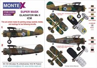  Montex Masks  1/32 Gloster Gladiator Mk.II 2 canopy masks (outside & inside) + markings masks MXK32376