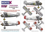 Gloster Gladiator Mk.I 2 canopy mask (outside & inside) #MXK32378