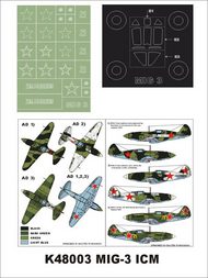  Montex Masks  1/48 Mikoyan MiG-3 1 canopy mask (exterior) + 1 insignia masks MXK48003