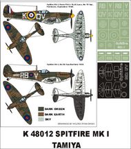  Montex Masks  1/48 Supermarine Spitfire Mk.I 1 canopy mask (exterior) + 2 insignia masks MXK48012