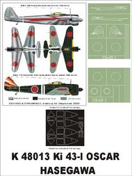 Nakajima Ki-43-I Oscar 2 canopy masks (exterior and interior) + 2 insignia masks #MXK48013