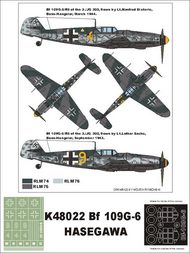 Messerschmitt Bf.109G-6 2 canopy masks (exterior and interior) + 1 insignia masks #MXK48022