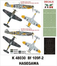 Messerschmitt Bf.109F-2 1 canopy mask (exterior) + 2 insignia masks + decals #MXK48030