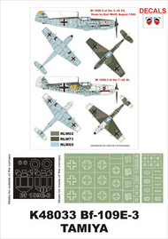  Montex Masks  1/48 Messerschmitt Bf.109E-3 2 canopy masks (exterior and interior) + 2 insignia masks + decals MXK48033